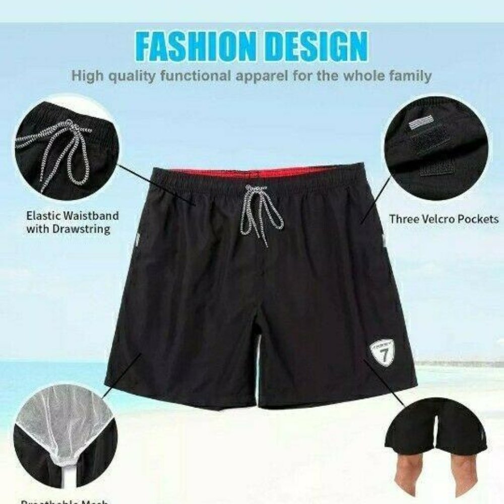anqier Mens Swim Trunks Quick Dry Beach Shorts wit